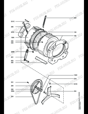 Схема №2 LAV72534-W с изображением Винтик для стиралки Aeg 1240172138